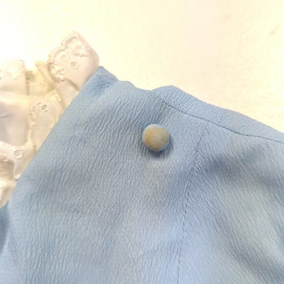 Vintage Handmade Dress Girls Size 18m Blue A Line Retro - Picture 2 of 6